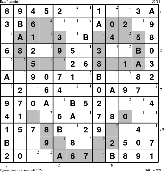 The grouppuzzles.com Easy tpsmith puzzle for Thursday September 4, 2025 with all 3 steps marked