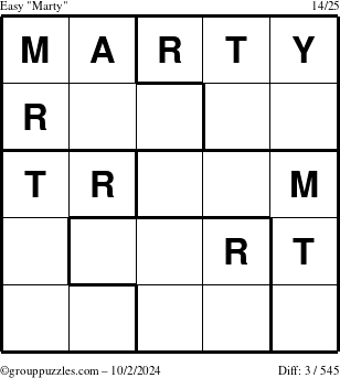 The grouppuzzles.com Easy Marty puzzle for Wednesday October 2, 2024