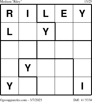 The grouppuzzles.com Medium Riley puzzle for Friday March 7, 2025