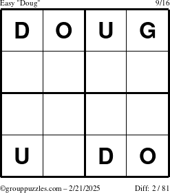 The grouppuzzles.com Easy Doug puzzle for Friday February 21, 2025