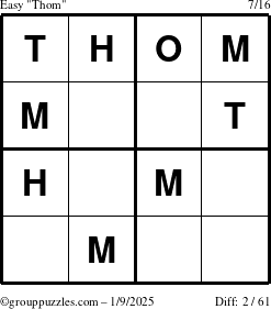 The grouppuzzles.com Easy Thom puzzle for Thursday January 9, 2025