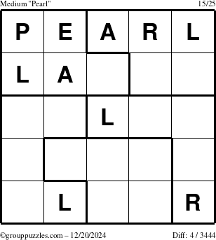 The grouppuzzles.com Medium Pearl puzzle for Friday December 20, 2024