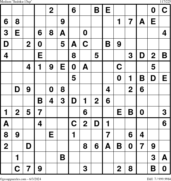 The grouppuzzles.com Medium Sudoku-15up puzzle for Monday June 3, 2024