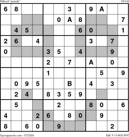 The grouppuzzles.com Difficult tpsmith puzzle for Saturday May 2, 2026