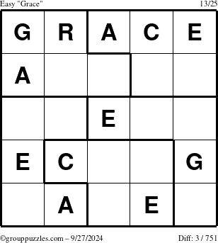 The grouppuzzles.com Easy Grace puzzle for Friday September 27, 2024