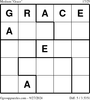 The grouppuzzles.com Medium Grace puzzle for Friday September 27, 2024