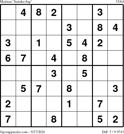 The grouppuzzles.com Medium Sudoku-8up puzzle for Friday September 27, 2024