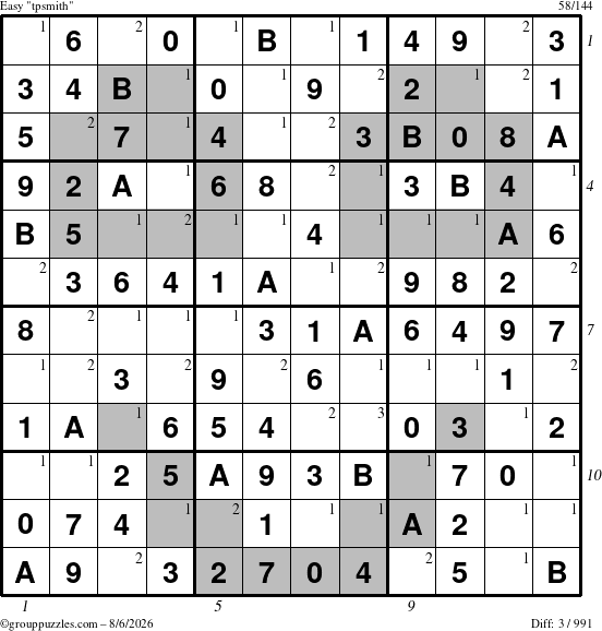 The grouppuzzles.com Easy tpsmith puzzle for Thursday August 6, 2026 with all 3 steps marked