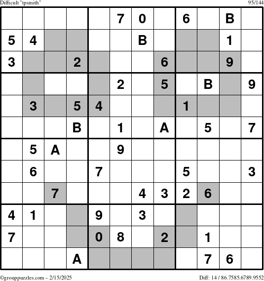 The grouppuzzles.com Difficult tpsmith puzzle for Saturday February 15, 2025