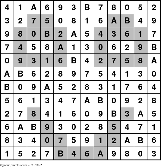 The grouppuzzles.com Answer grid for the tpsmith puzzle for Thursday July 3, 2025