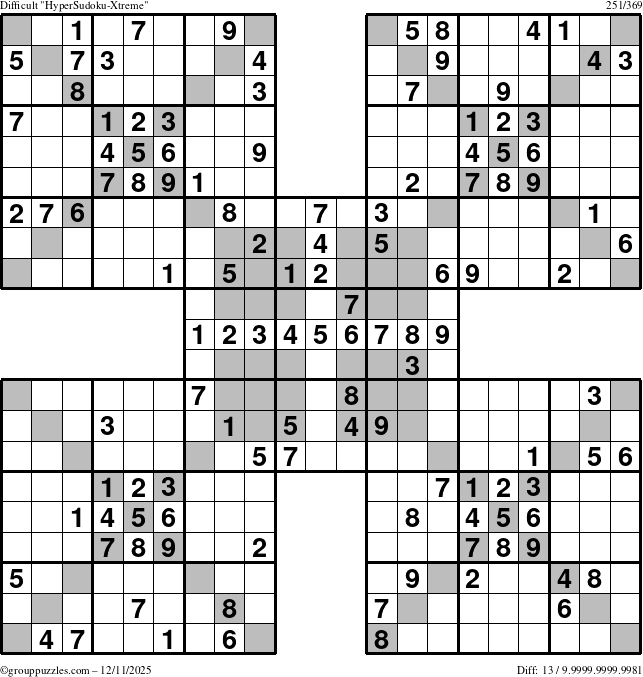 The grouppuzzles.com Difficult cover-HyperXtreme puzzle for Thursday December 11, 2025