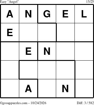The grouppuzzles.com Easy Angel puzzle for Saturday October 24, 2026