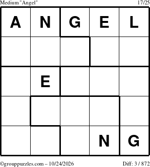 The grouppuzzles.com Medium Angel puzzle for Saturday October 24, 2026
