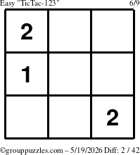 The grouppuzzles.com Easy TicTac-123 puzzle for Tuesday May 19, 2026