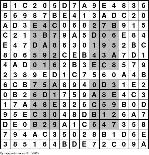 The grouppuzzles.com Answer grid for the HyperSudoku-15 puzzle for Friday October 10, 2025