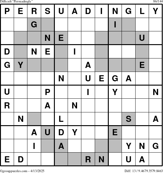 The grouppuzzles.com Difficult Persuadingly puzzle for Sunday April 13, 2025