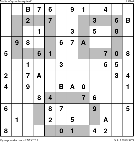 The grouppuzzles.com Medium tpsmith-surprised puzzle for Thursday December 25, 2025