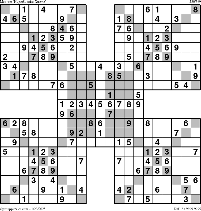 The grouppuzzles.com Medium cover-HyperXtreme puzzle for Thursday January 23, 2025