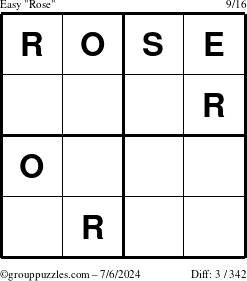 The grouppuzzles.com Easy Rose puzzle for Saturday July 6, 2024