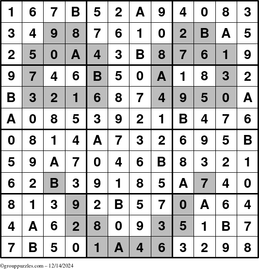 The grouppuzzles.com Answer grid for the tpsmith puzzle for Saturday December 14, 2024