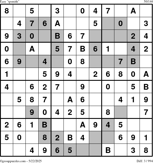 The grouppuzzles.com Easy tpsmith puzzle for Thursday May 22, 2025