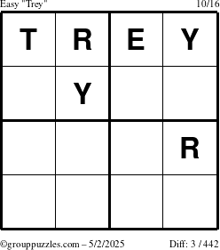 The grouppuzzles.com Easy Trey puzzle for Friday May 2, 2025