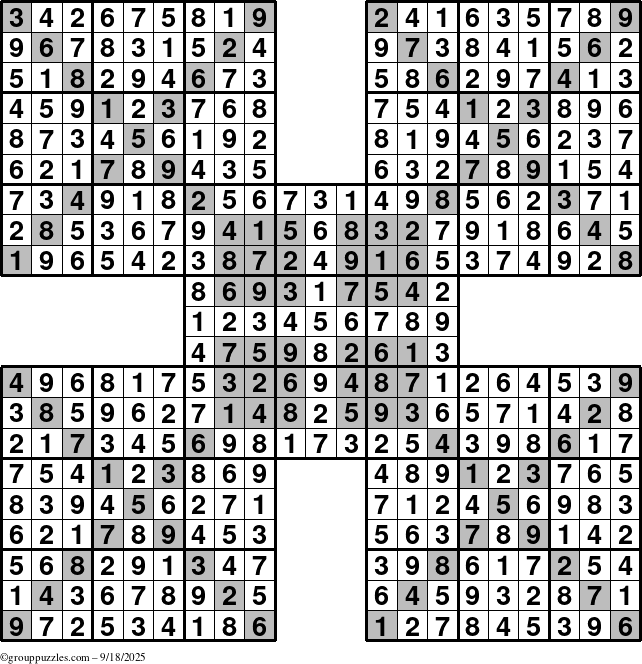 The grouppuzzles.com Answer grid for the cover-HyperXtreme puzzle for Thursday September 18, 2025