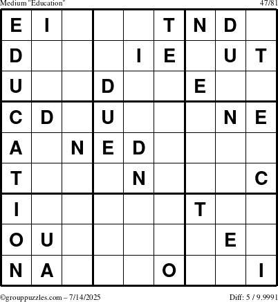 The grouppuzzles.com Medium Education-c1 puzzle for Monday July 14, 2025