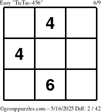 The grouppuzzles.com Easy TicTac-456 puzzle for Friday May 16, 2025