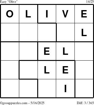 The grouppuzzles.com Easy Olive puzzle for Friday May 16, 2025