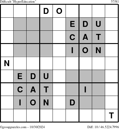 The grouppuzzles.com Difficult HyperEducation-i23 puzzle for Wednesday October 30, 2024