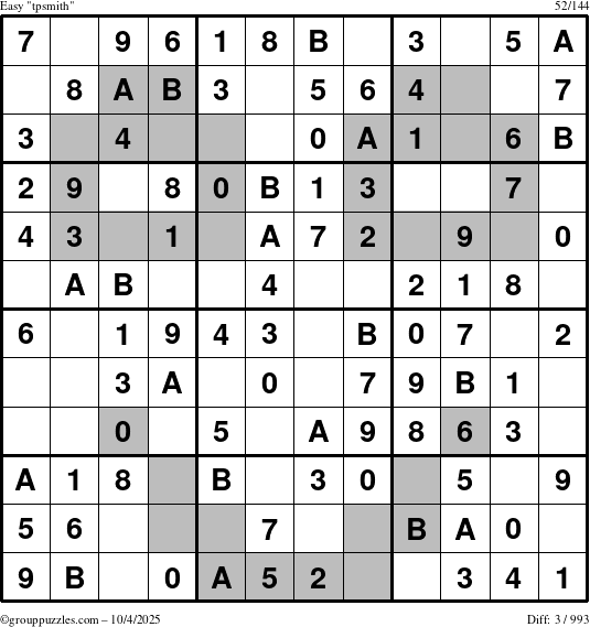 The grouppuzzles.com Easy tpsmith puzzle for Saturday October 4, 2025