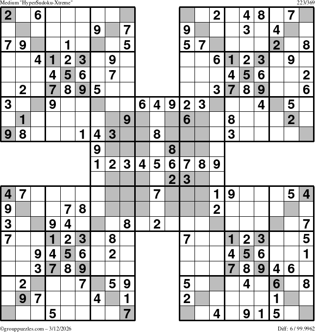 The grouppuzzles.com Medium cover-HyperXtreme puzzle for Thursday March 12, 2026