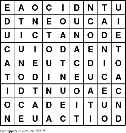 The grouppuzzles.com Answer grid for the Education-c1 puzzle for Monday September 15, 2025
