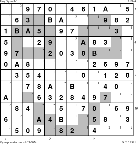 The grouppuzzles.com Easy tpsmith puzzle for Saturday September 21, 2024 with all 3 steps marked