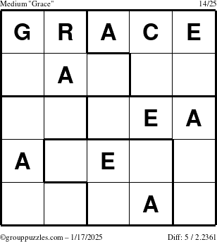 The grouppuzzles.com Medium Grace puzzle for Friday January 17, 2025