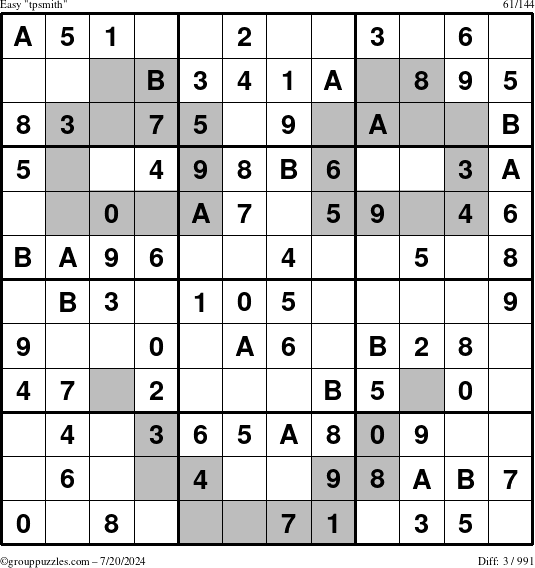 The grouppuzzles.com Easy tpsmith puzzle for Saturday July 20, 2024