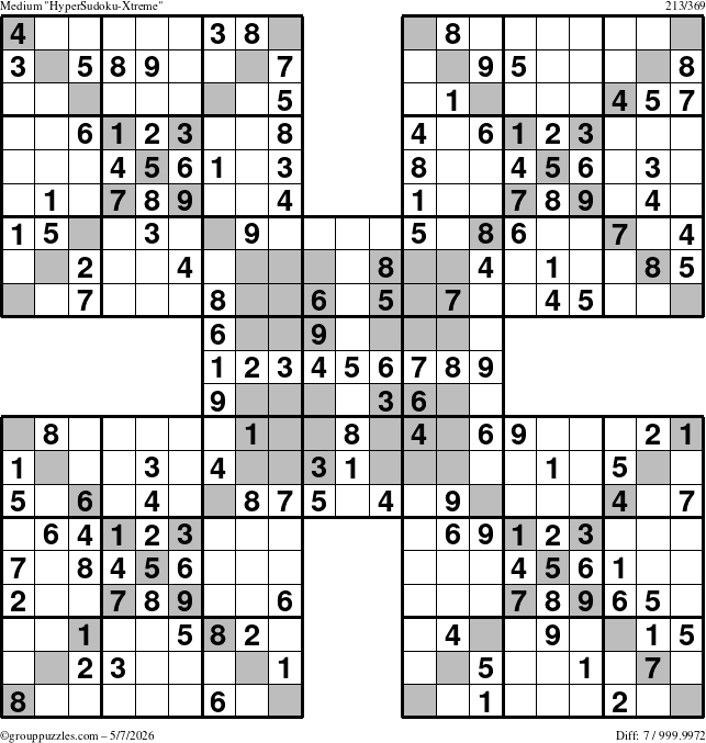 The grouppuzzles.com Medium cover-HyperXtreme puzzle for Thursday May 7, 2026