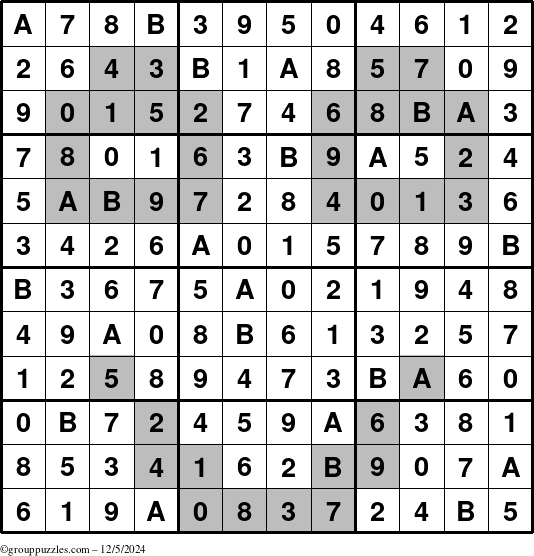 The grouppuzzles.com Answer grid for the tpsmith puzzle for Thursday December 5, 2024