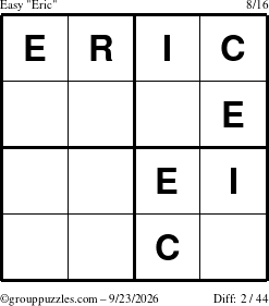 The grouppuzzles.com Easy Eric puzzle for Wednesday September 23, 2026