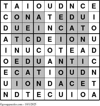The grouppuzzles.com Answer grid for the HyperEducation-i23 puzzle for Wednesday October 1, 2025