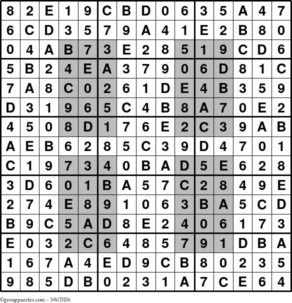 The grouppuzzles.com Answer grid for the HyperSudoku-15 puzzle for Friday March 6, 2026