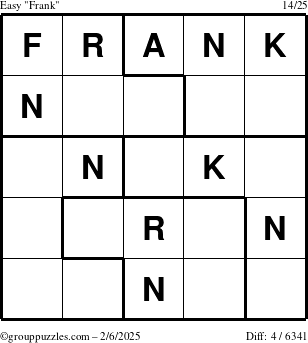 The grouppuzzles.com Easy Frank puzzle for Thursday February 6, 2025