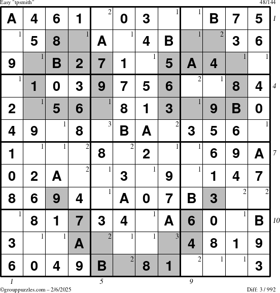 The grouppuzzles.com Easy tpsmith puzzle for Thursday February 6, 2025 with all 3 steps marked