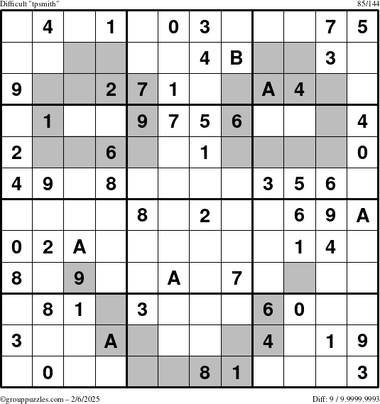 The grouppuzzles.com Difficult tpsmith puzzle for Thursday February 6, 2025