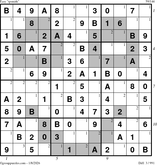 The grouppuzzles.com Easy tpsmith puzzle for Thursday January 8, 2026 with all 3 steps marked