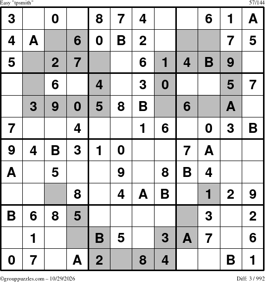 The grouppuzzles.com Easy tpsmith puzzle for Thursday October 29, 2026