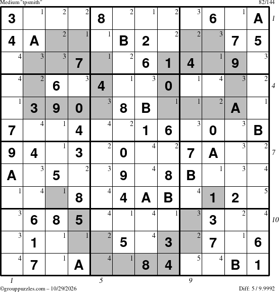 The grouppuzzles.com Medium tpsmith puzzle for Thursday October 29, 2026 with all 5 steps marked