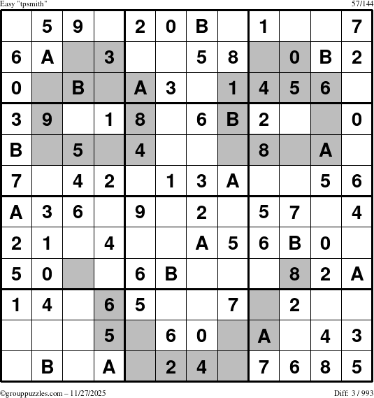 The grouppuzzles.com Easy tpsmith puzzle for Thursday November 27, 2025