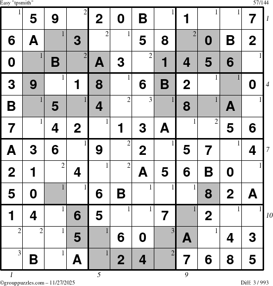 The grouppuzzles.com Easy tpsmith puzzle for Thursday November 27, 2025, suitable for printing, with all 3 steps marked